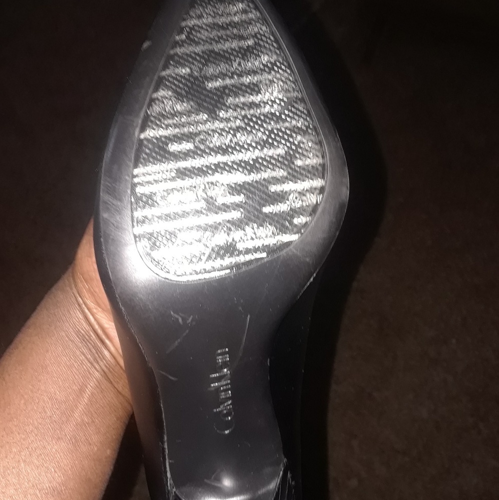 Calvin Klein black leather heels